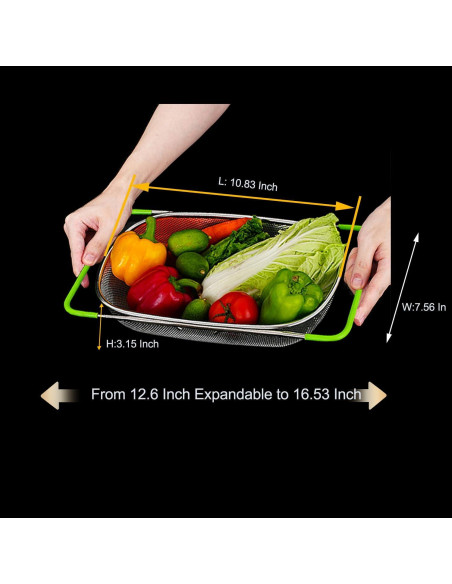Colador Ovalado TENTA COCINA Acero Inoxidable 2.5L Expandible Colador Ovalado TENTA COCINA Acero Inoxidable 2.5L Expandible