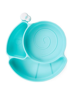 Plato de Succión de Silicona Matyz Caracol Azul 3 Compartimentos