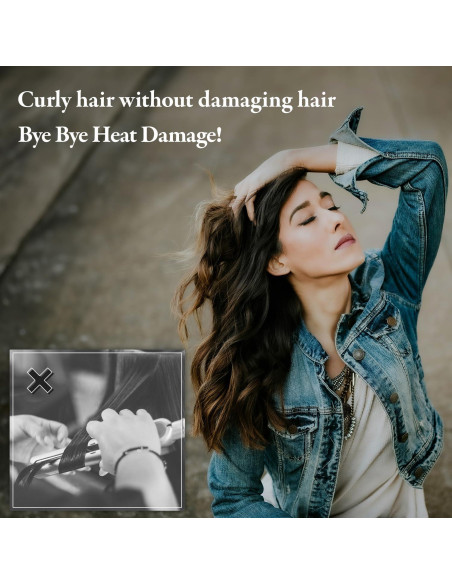Rizador de Cabello Sin Calor CLASSE Negro, Set con Clip y Spray 30ml Rizador de Cabello Sin Calor CLASSE Negro, Set con Clip y Spray 30ml