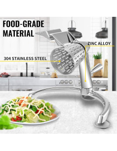 Rallador de Queso Rotativo VEVOR con 5 Conos y Tazón 2.5L 2