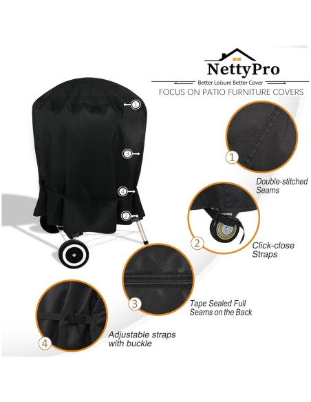 Cubierta Redonda para Parrilla NettyPro 68.6 cm Impermeable Cubierta Redonda para Parrilla NettyPro 68.6 cm Impermeable
