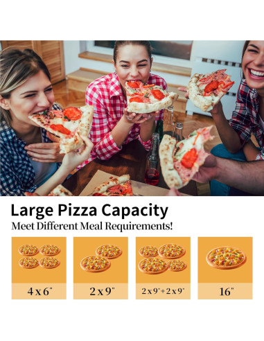Horno de Pizza 4 en 1 PIZZELLO 16" con Piedra y Paleta