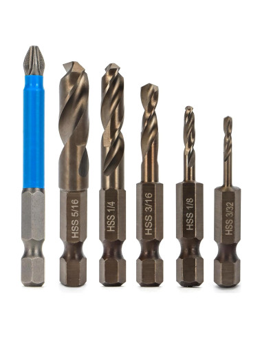 Juego de Brocas Hexagonales M35 Kodilin 6 Piezas para Metales