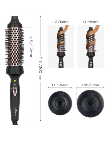 Cepillo Térmico Aima Beauty 35mm Voluminizador Negro