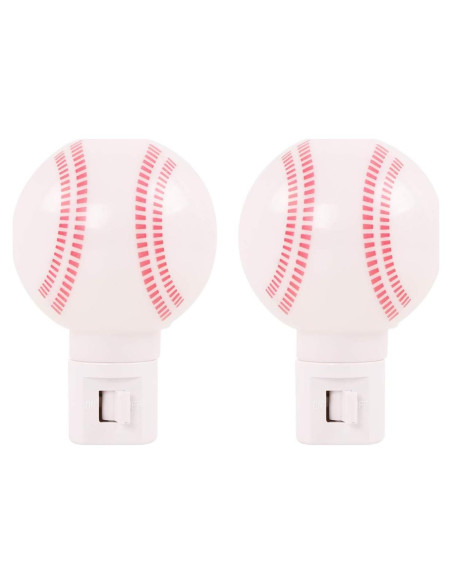 Luz Nocturna LED Omeet en Forma de Béisbol - Paquete de 2 Luz Nocturna LED Omeet en Forma de Béisbol - Paquete de 2