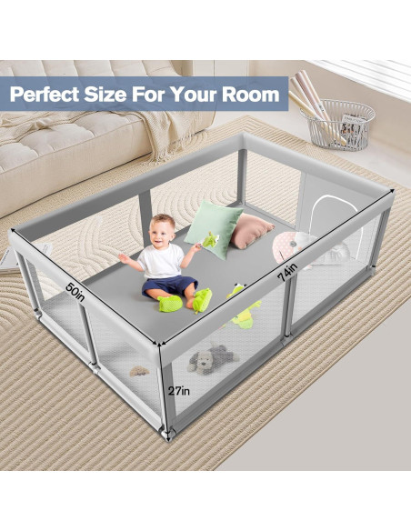 Parque Infantil Seguro YMS-RKWL-001 188x127 cm Gris Parque Infantil Seguro YMS-RKWL-001 188x127 cm Gris