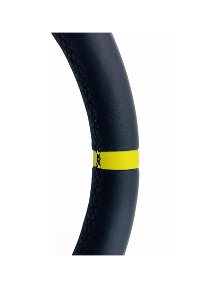 Volante de Carreras Universal YEHICY 33cm Cuero Genuino Amarillo Volante de Carreras Universal YEHICY 33cm Cuero Genuino Amarillo