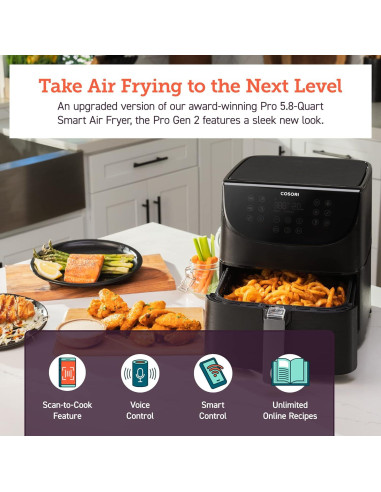 Freidora de Aire COSORI 5.8QT Smart Pro Gen 11 en 1 Wifi