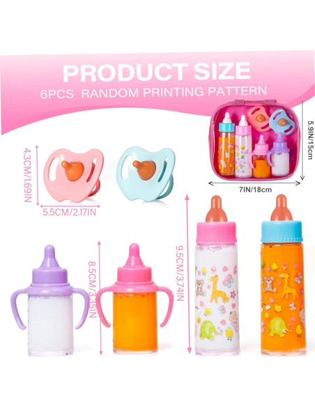 Conjunto de Alimentación de Muñeca Fash n Kolor 6 Piezas Conjunto de Alimentación de Muñeca Fash n Kolor 6 Piezas