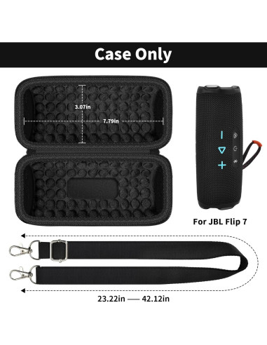 Funda Dura para Altavoz JBL Flip 7/6/5 - Calidad Premium, Negro