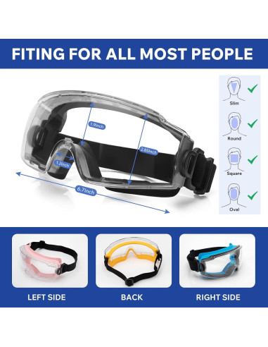 Gafas de Seguridad sobre Gafas 4-FQ Rosa ANSI Z87.1 Antiempañante