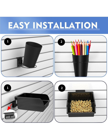 Kit Organizador Slatwall BeapTcely 28 Piezas Negro