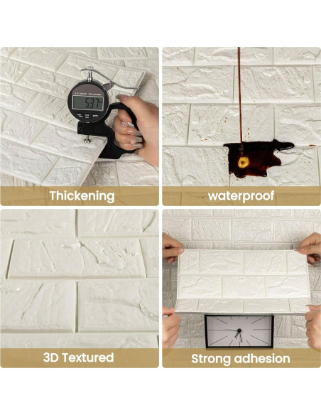 Paneles de Pared 3D Autoadhesivos Abyssaly Blanco 10PCS 30x30cm Paneles de Pared 3D Autoadhesivos Abyssaly Blanco 10PCS 30x30cm