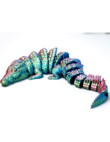 Cocodrilo Impreso en 3D LUYU Articulado RGB 30.99 cm