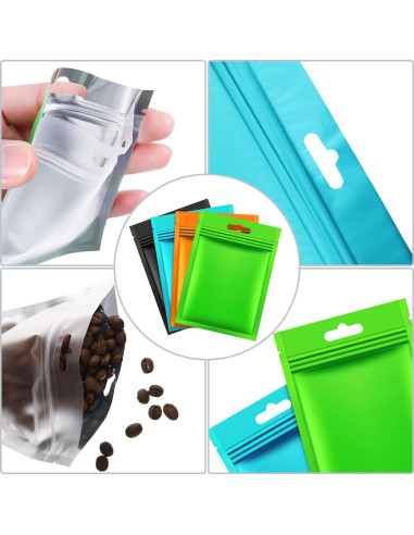 Bolsas de Aluminio Re sellables Hestya 200 Piezas 7x10 cm