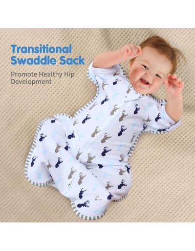 Saco de Sueño Transition Swaddle 0-3 Meses 100% Algodón