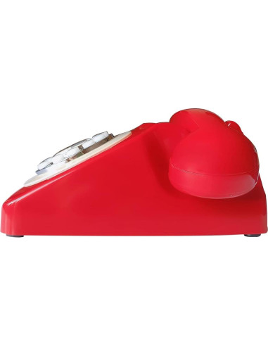 Teléfono Retro Rojo con Cable Benotek 8009, Estilo Clásico