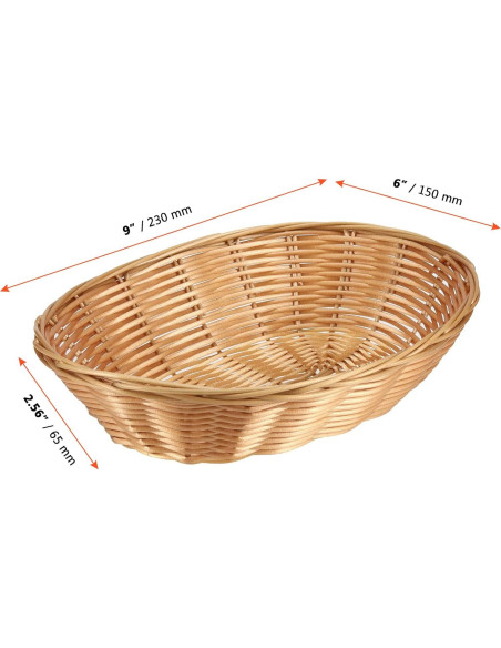 Cesta de Pan de Plástico Tejida a Mano SINJEUN 20 Piezas 22.86cm Cesta de Pan de Plástico Tejida a Mano SINJEUN 20 Piezas 22.86cm