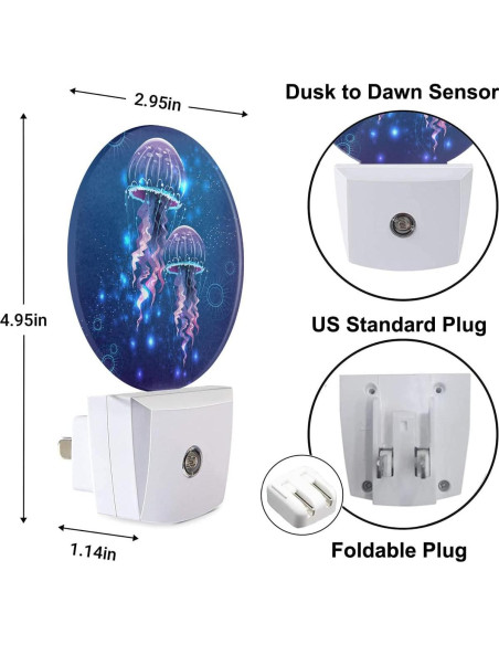 Luz Nocturna LED Uanvaha Medusa 0.5W Sensor Crepúsculo Luz Nocturna LED Uanvaha Medusa 0.5W Sensor Crepúsculo