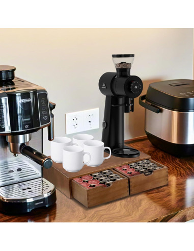 Organizador de K Cup DecorDudz de Madera con 2 Cajones