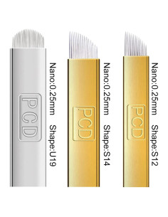 30 Agujas de Microblading PCD S12 S14 U19 Desechables Yiliu