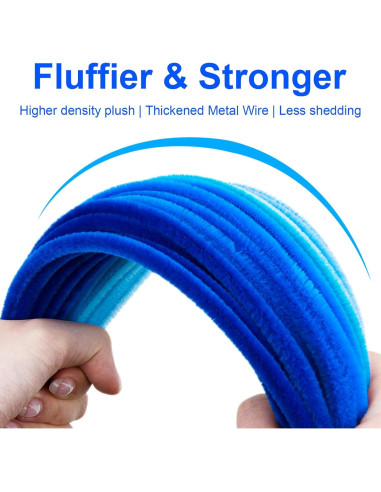 500 Limpiapipas Azules Chenille 30 cm 8mm para Manualidades