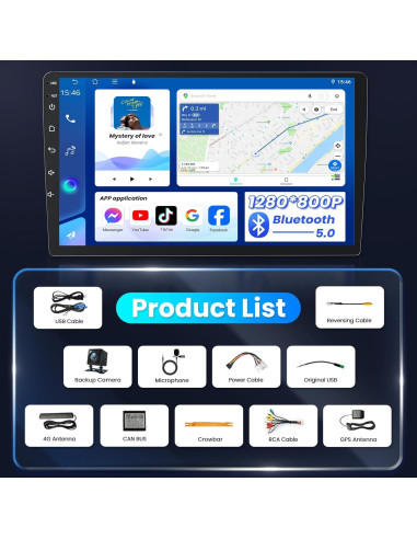 Radio de Coche Jerqry 8Core 4GB+64GB Android 13 9" HD