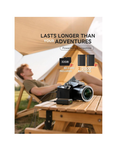 Cámara Digital NBDDIGITAL S205D 64MP 5K WiFi 16X Zoom