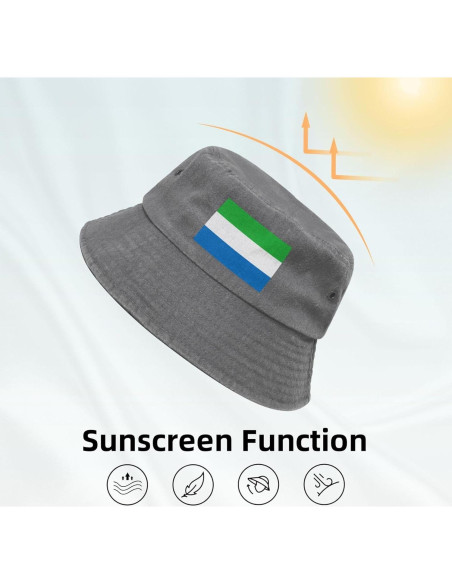 Gorra de Cubo Unisex KCNSEZA Bandera Sierra Leona Algodón Gorra de Cubo Unisex KCNSEZA Bandera Sierra Leona Algodón