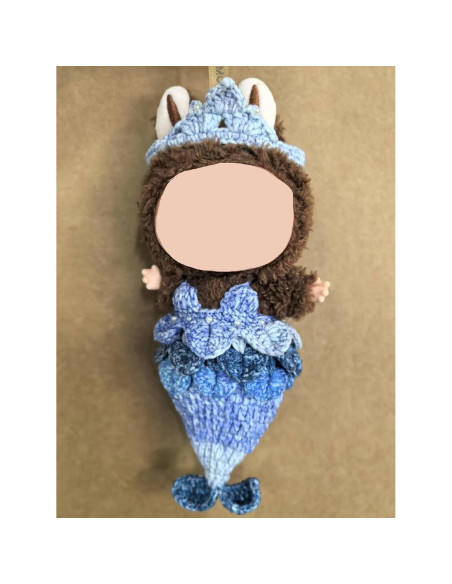 Conjunto de Falda de Bikini de Sirena Labubu 15-17cm Tejido a Mano Conjunto de Falda de Bikini de Sirena Labubu 15-17cm Tejido a Mano