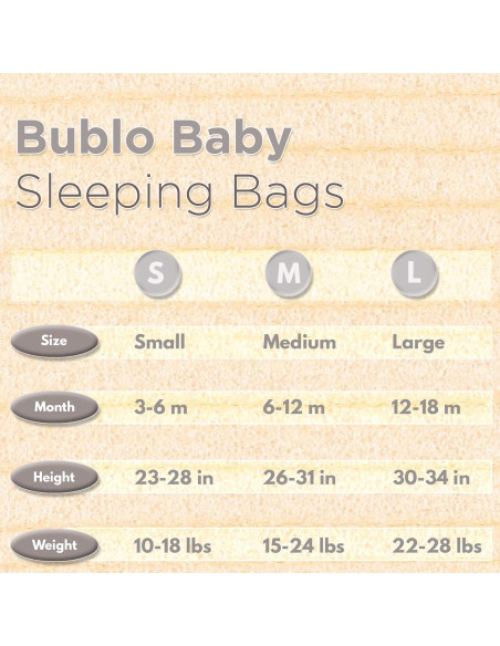 Saco de Sueño Bublo Baby 6-12 Meses Algodón Transpirable 2 Piezas Saco de Sueño Bublo Baby 6-12 Meses Algodón Transpirable 2 Piezas