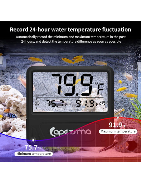 Termómetro Digital para Acuario Capetsma CA-03 LCD 3" Preciso Termómetro Digital para Acuario Capetsma CA-03 LCD 3" Preciso