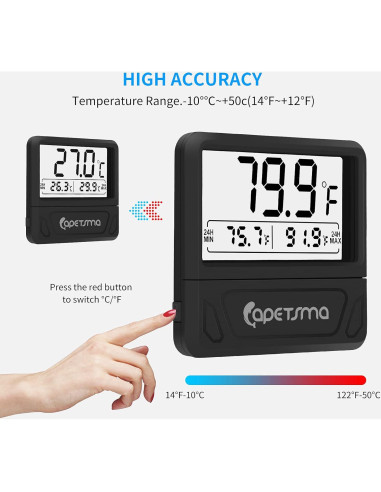Termómetro Digital para Acuario Capetsma CA-03 LCD 3" Preciso