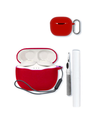 Funda Protectora Silicona BOVUGAC para JBL Tune 120 TWS Rojo