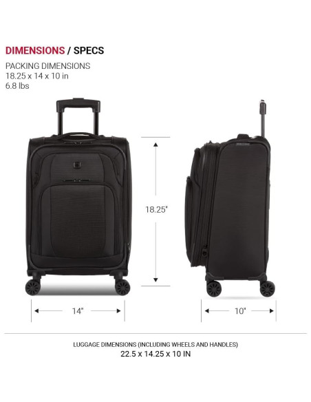 Juego de Equipaje Expandible SwissGear Sion II 3 Piezas Negro Juego de Equipaje Expandible SwissGear Sion II 3 Piezas Negro