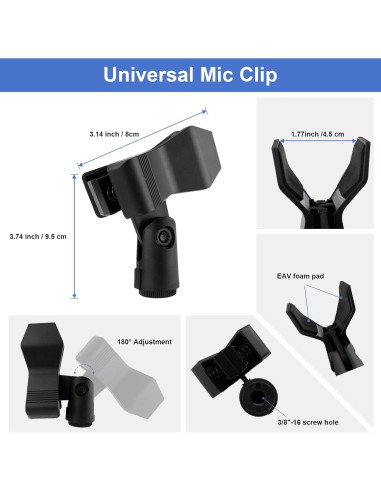 Soporte de Micrófono de Escritorio Ajustable MK0106 Negro