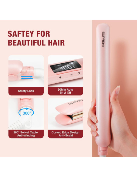 Plancha de Cabello SUPRENT 1 Pulgada Cerámica 2 en 1 Rosa Plancha de Cabello SUPRENT 1 Pulgada Cerámica 2 en 1 Rosa