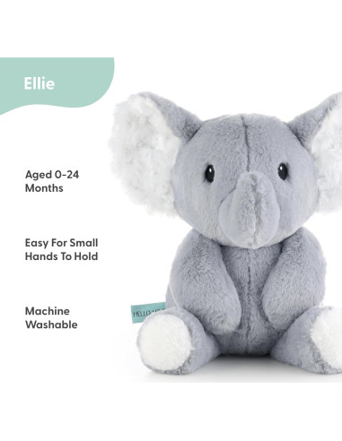 Elefante de Peluche The Peanutshell 25 cm Lavable para Bebés