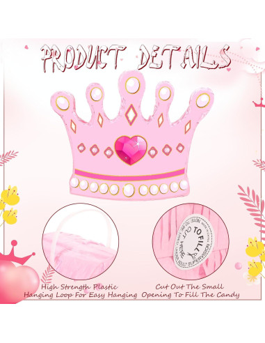 Piñata de Corona de Princesa Threan con Palo y Máscara 41x31.9cm