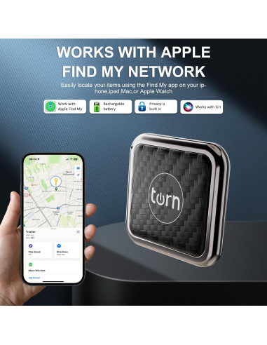 Rastreador GPS Smart LB Carbono para Apple Find My - 1 Paquete