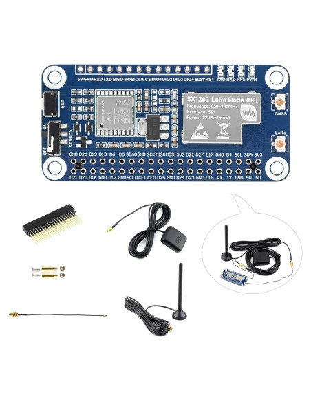 Módulo LoRaWAN GNSS UeeKKoo SX1262 para Raspberry Pi Módulo LoRaWAN GNSS UeeKKoo SX1262 para Raspberry Pi