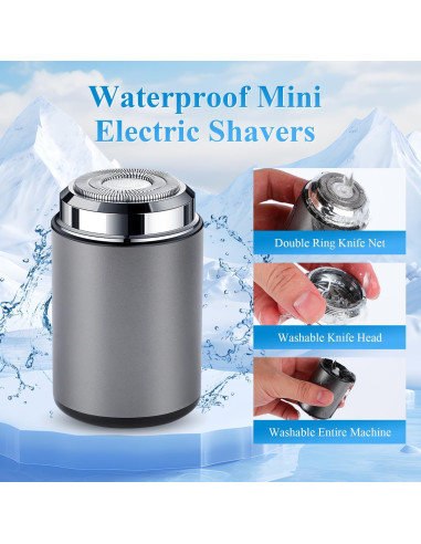 Mini Afeitadora Eléctrica Recargable USB Tbexem Gris