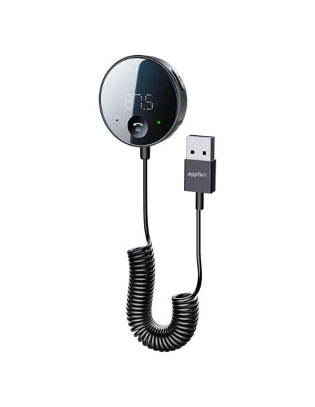 Transmisor FM Bluetooth 5.0 eppfun con micrófono y AUX Transmisor FM Bluetooth 5.0 eppfun con micrófono y AUX