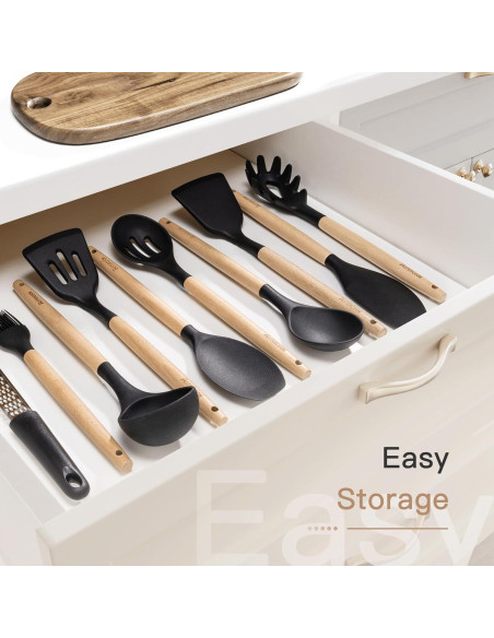 Juego de Utensilios de Cocina Astercook 39 Piezas Silicona Negra Juego de Utensilios de Cocina Astercook 39 Piezas Silicona Negra