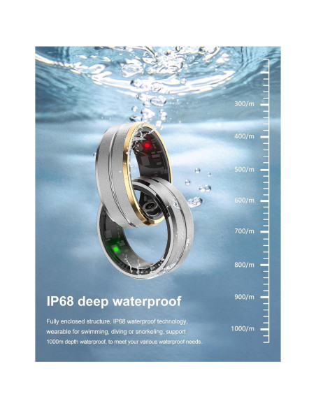 Anillo Inteligente WIWISTON Fitness Oro-10, Monitor Cardíaco y Sueño Anillo Inteligente WIWISTON Fitness Oro-10, Monitor Cardíaco y Sueño