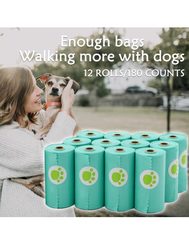 Dispensador de bolsas de excremento de perro YUCHIYA 180 bolsas
