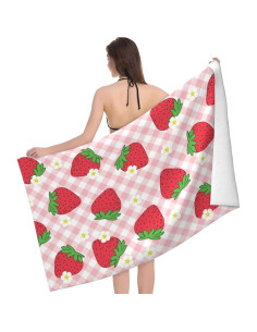 Toalla de Playa XLinTech Rosa Fresa Microfibra 79x129 cm 2