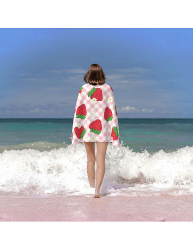 Toalla de Playa XLinTech Rosa Fresa Microfibra 79x129 cm