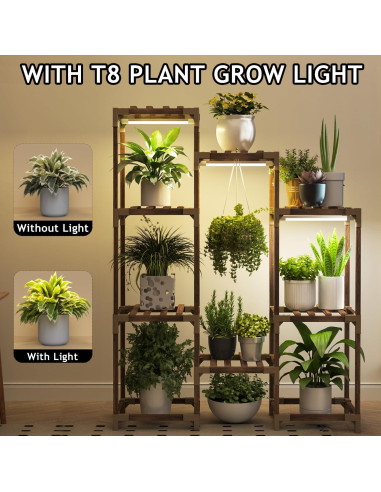 Soporte para Plantas HOMKIRT con Luz de Crecimiento 121.92 cm
