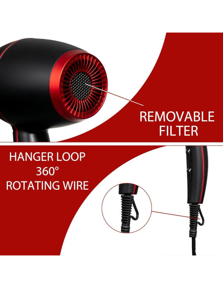 Kit Secador de Cabello 1800W Lockmio 13 Piezas Iónico Profesional Kit Secador de Cabello 1800W Lockmio 13 Piezas Iónico Profesional